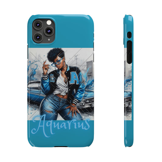 Aquarius Blue Slim Phone Cases - Phone Case