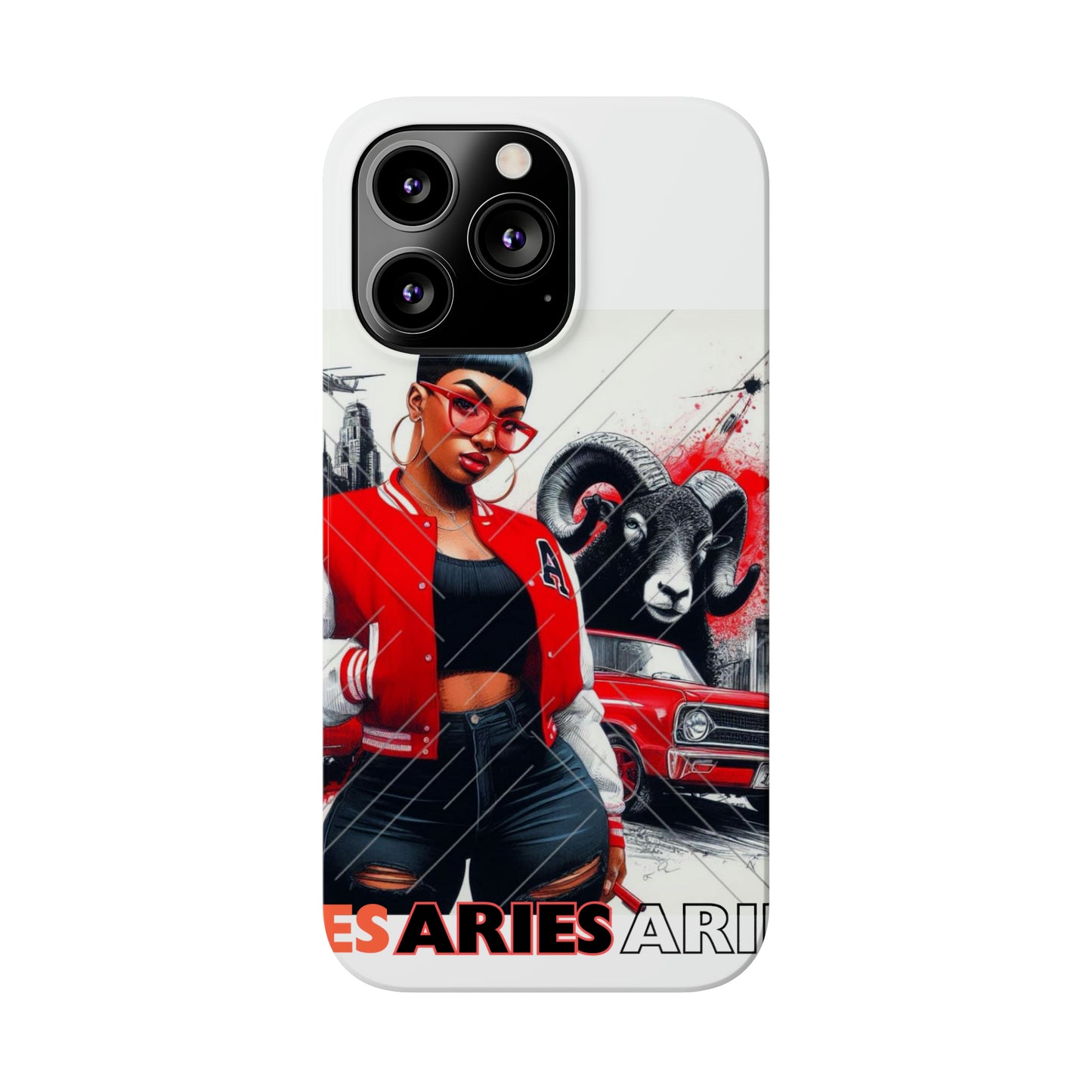 Aries white Slim Phone Cases - Phone Case