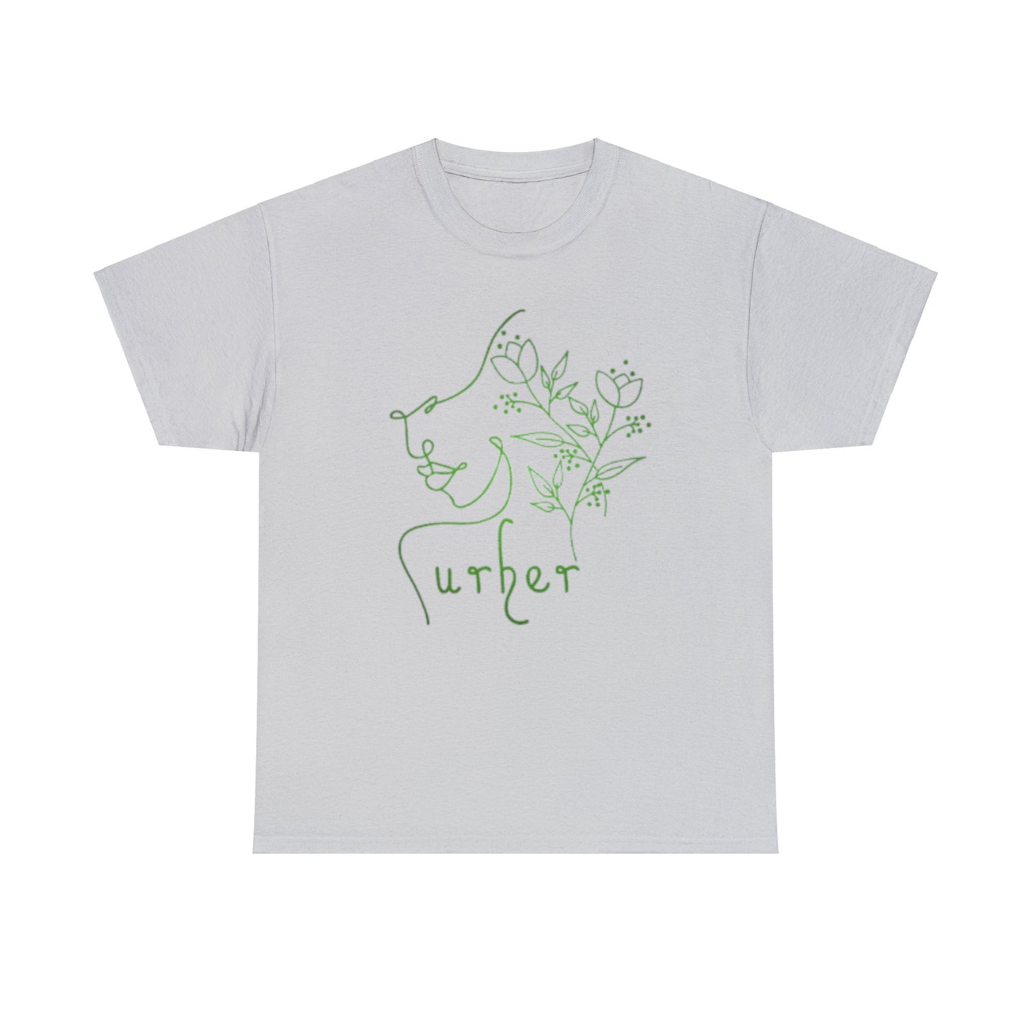 URHER Green Heavy Cotton Tee - Ice Grey / S - T-Shirt