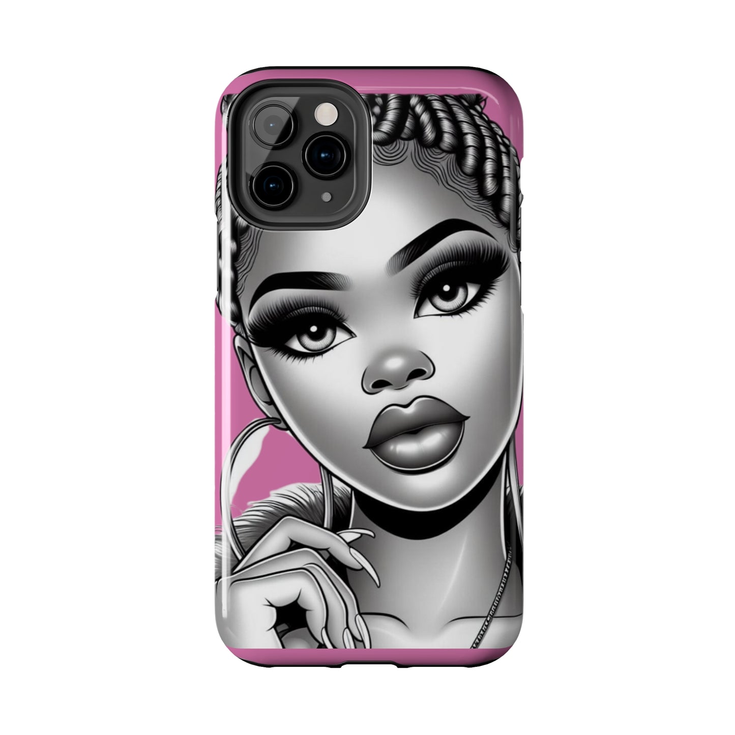 Braid bun pink Tough Phone Cases - Phone Case