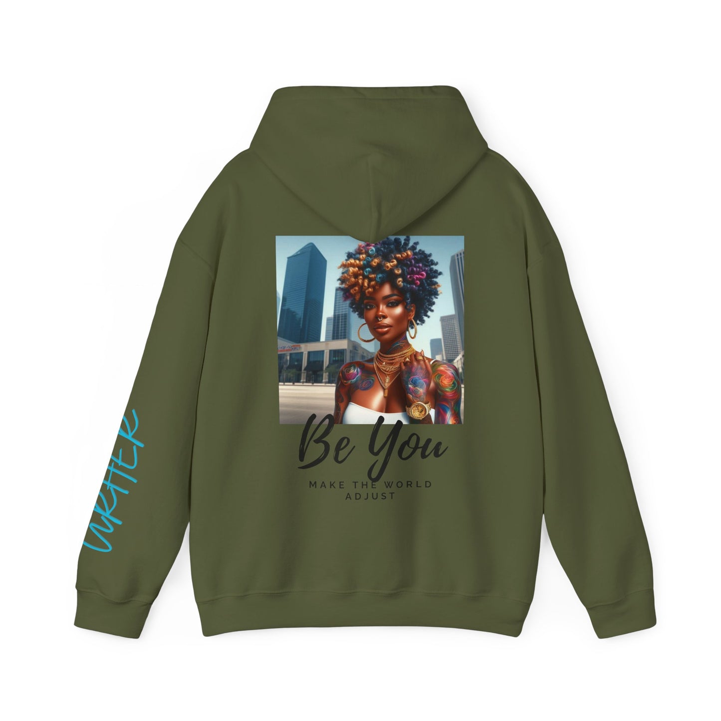 Be You Curly Unisex Heavy Blend Hoodie - Military Green / S - Hoodie