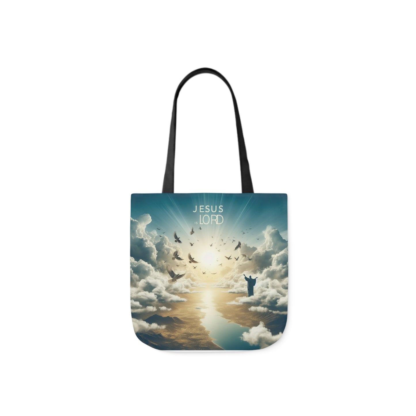 Jesus is Lord Canvas Tote Bag - 13’ × 13’’ / Black - Accessories