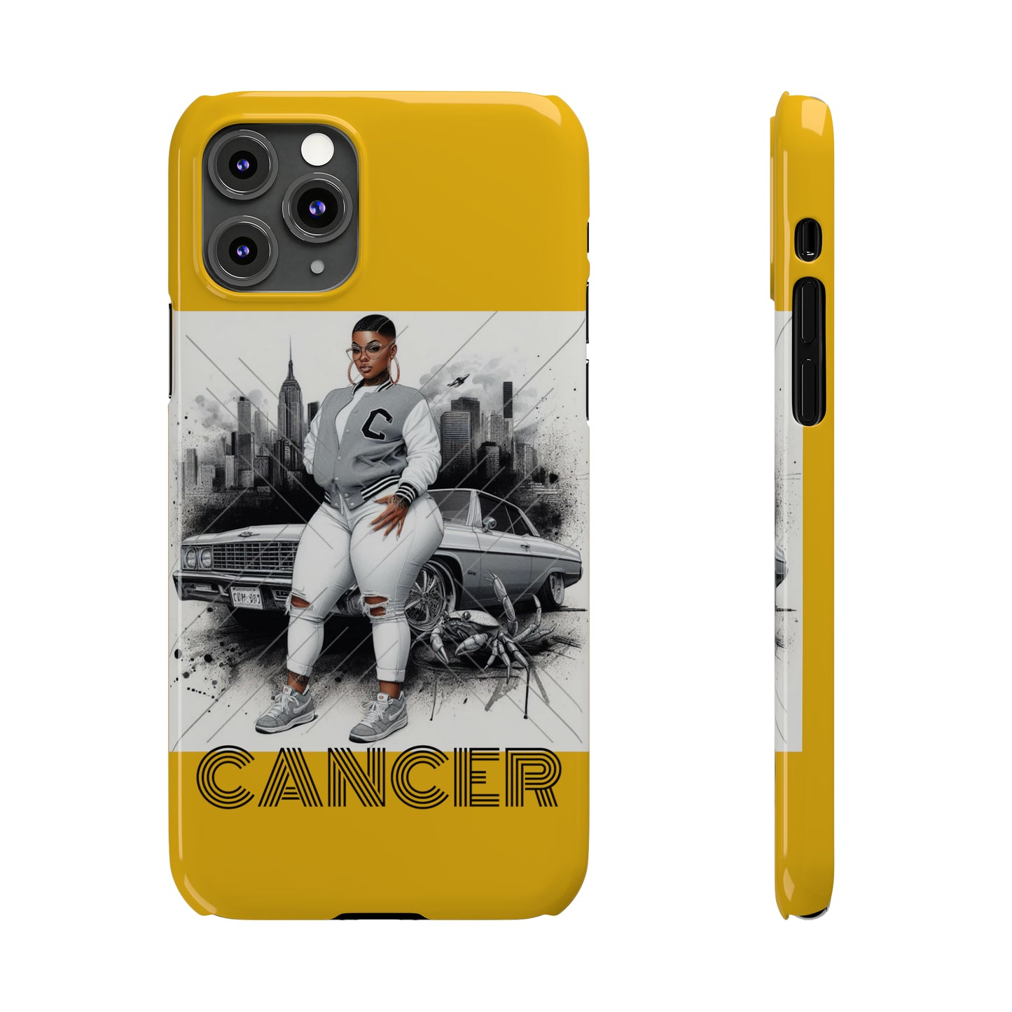 Cancer Yellow Slim Phone Cases - iPhone 11 Pro - Phone Case