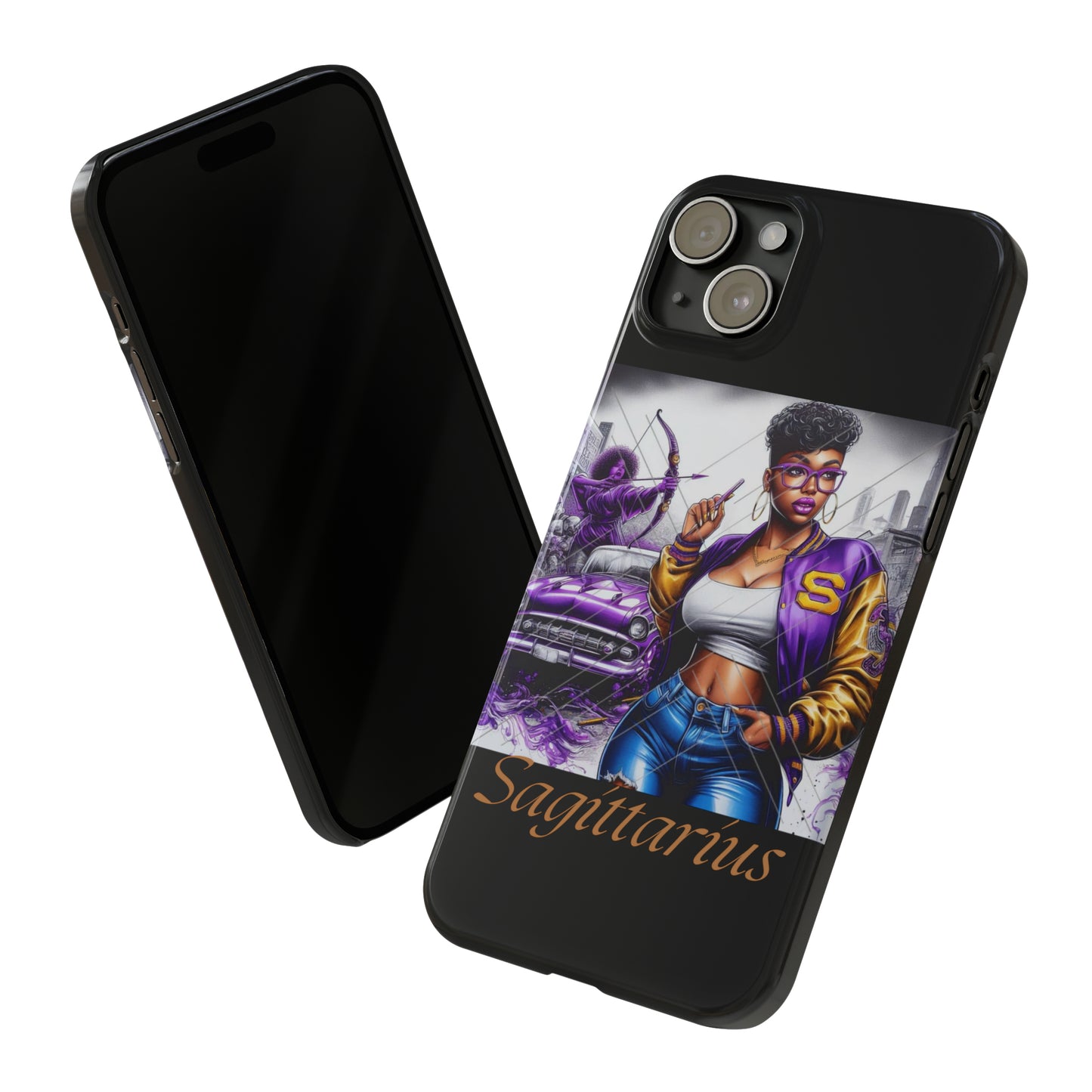 Sagittarius blk Slim Phone Cases - Phone Case