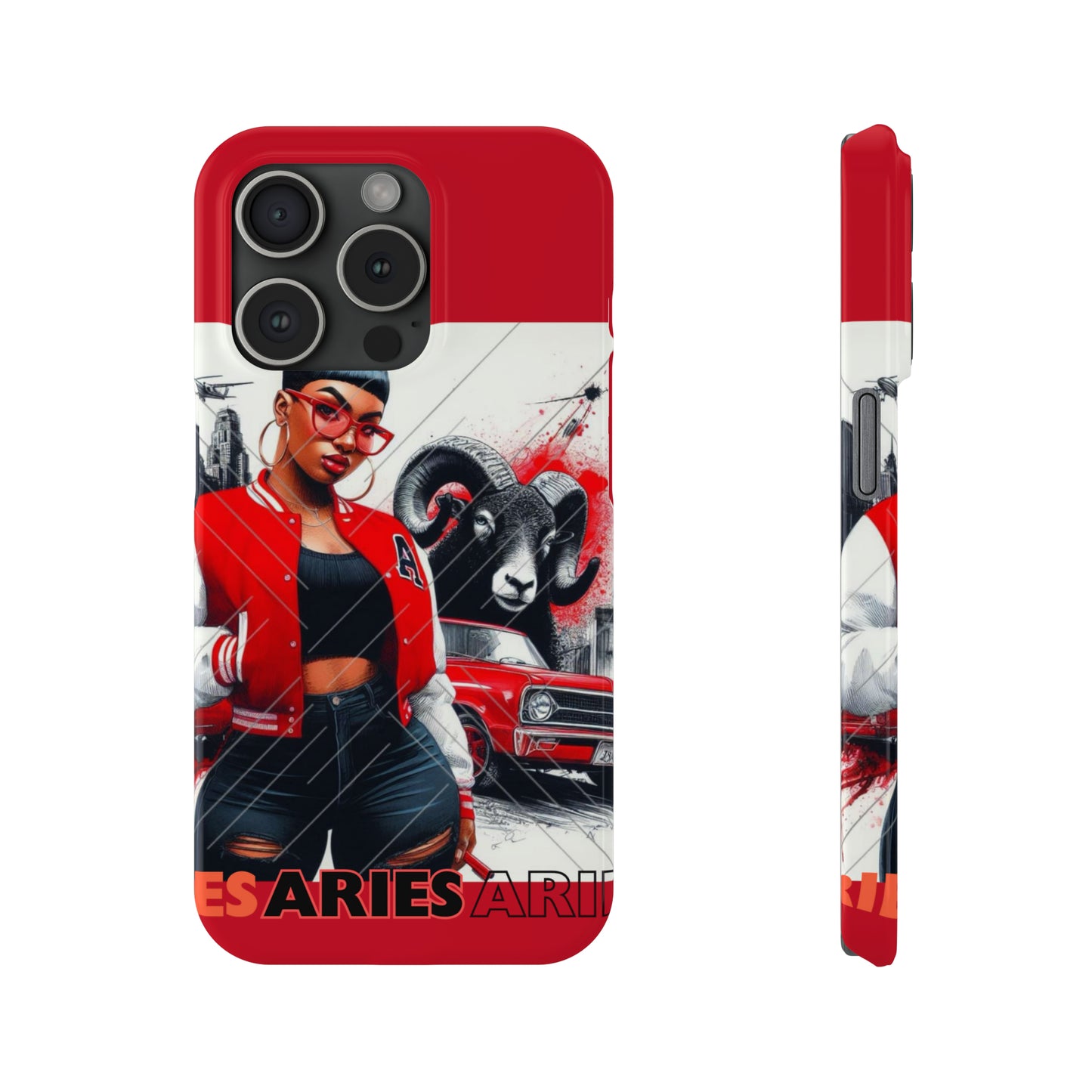 Aries Red Slim Phone Cases - iPhone 15 Pro - Phone Case