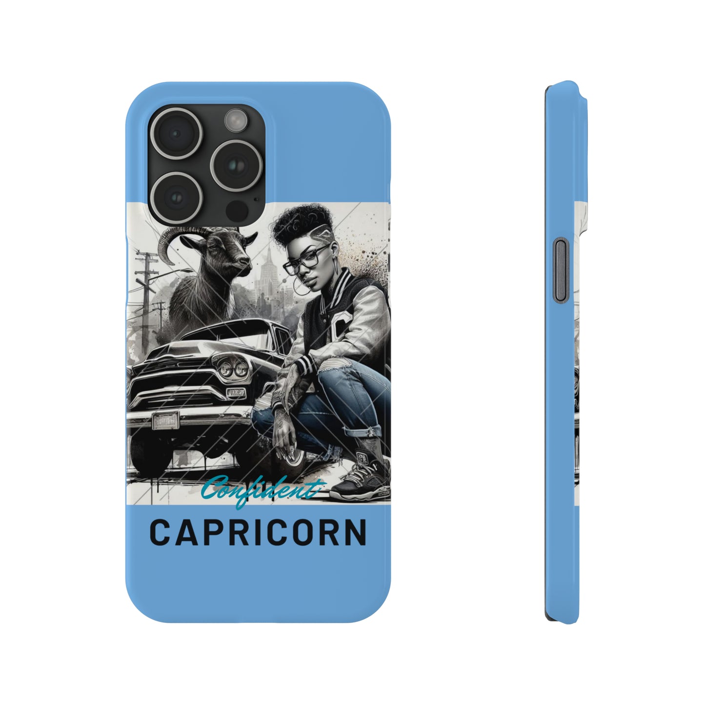 Capricorn Blue Slim Phone Cases - iPhone 15 Pro Max - Phone Case