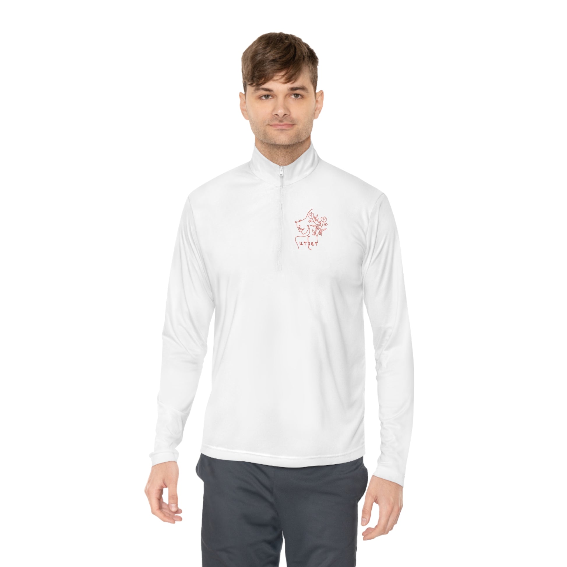 Bet on me White Unisex Quarter-Zip Pullover - Long-sleeve