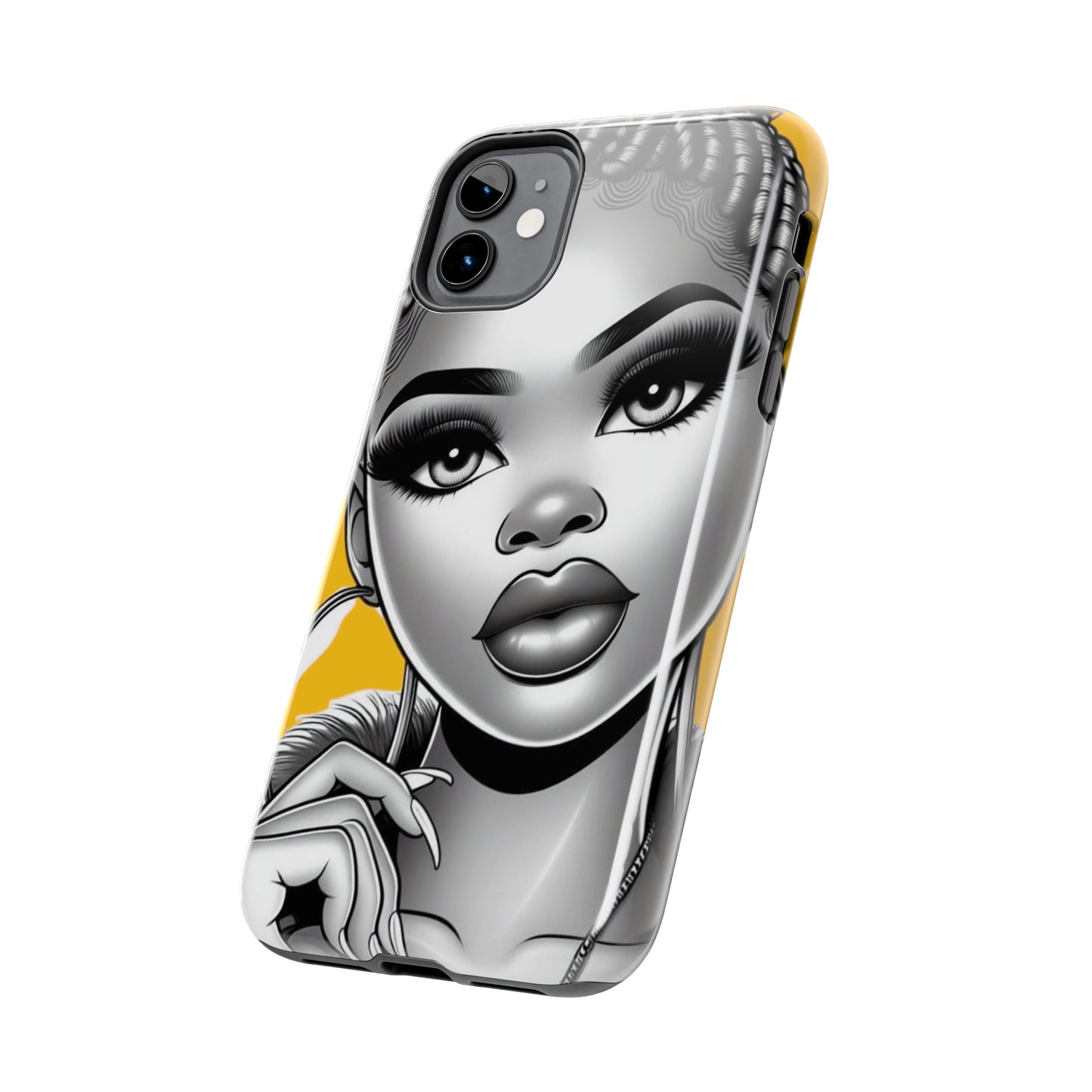 Braid bun Yellow Tough Phone Cases - Phone Case