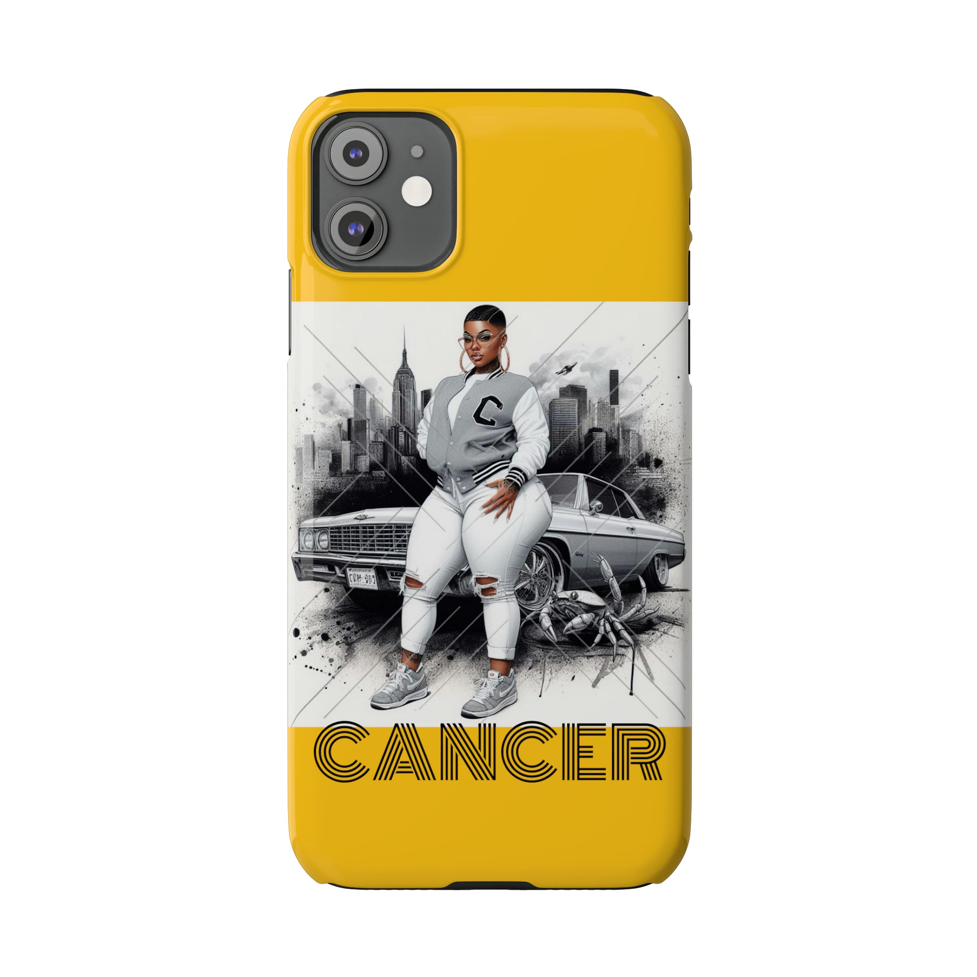 Cancer Yellow Slim Phone Cases - Phone Case