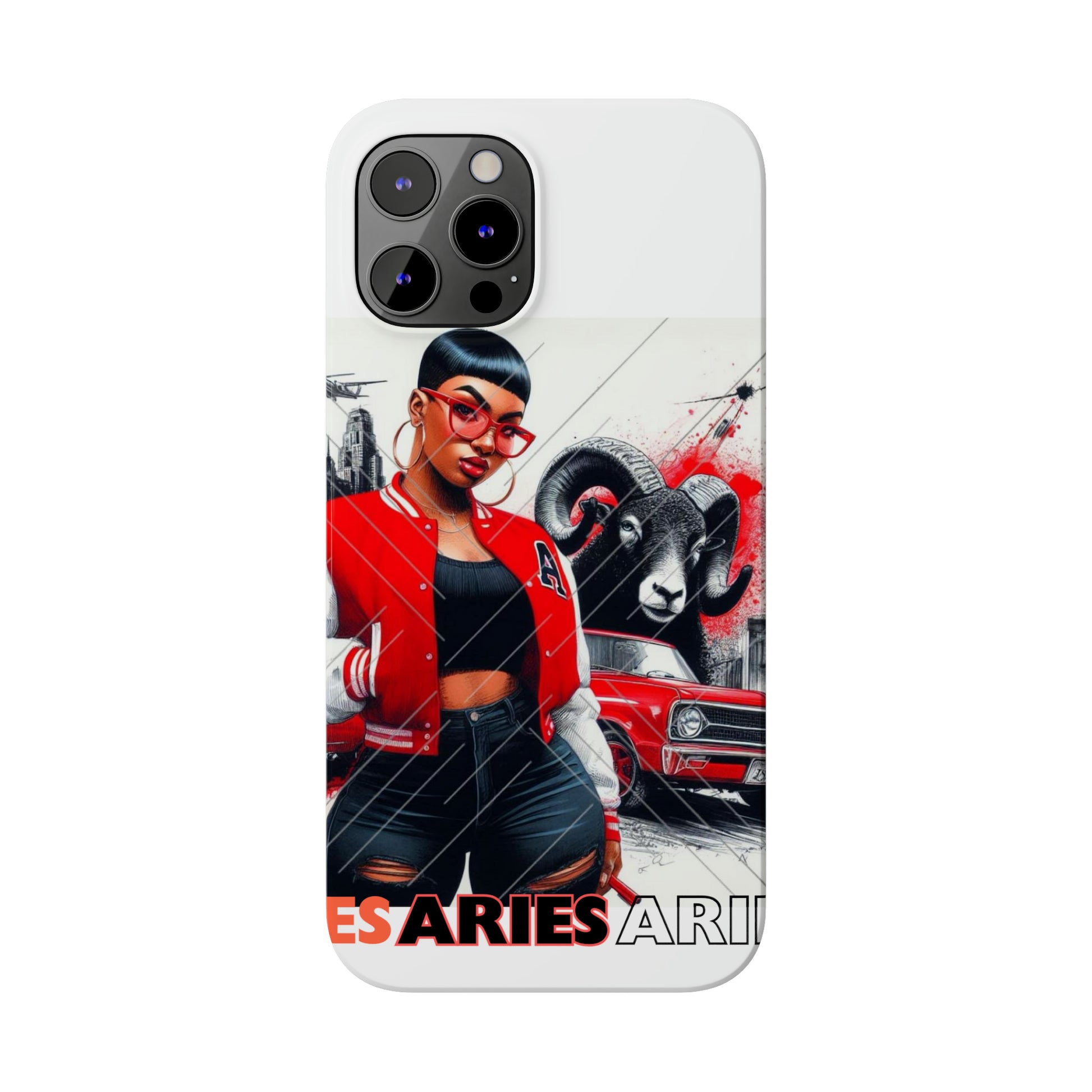 Aries white Slim Phone Cases - Phone Case