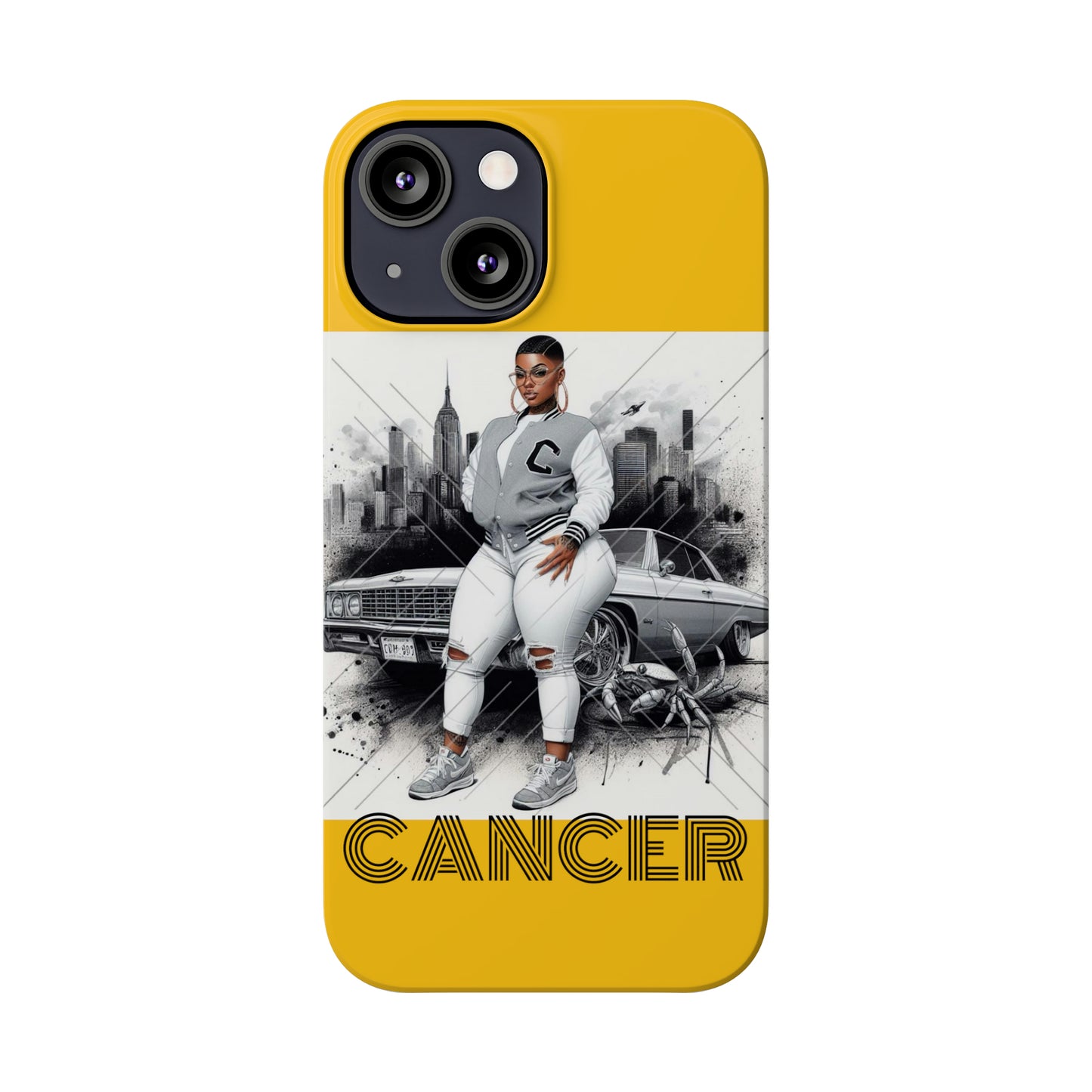 Cancer Yellow Slim Phone Cases - Phone Case