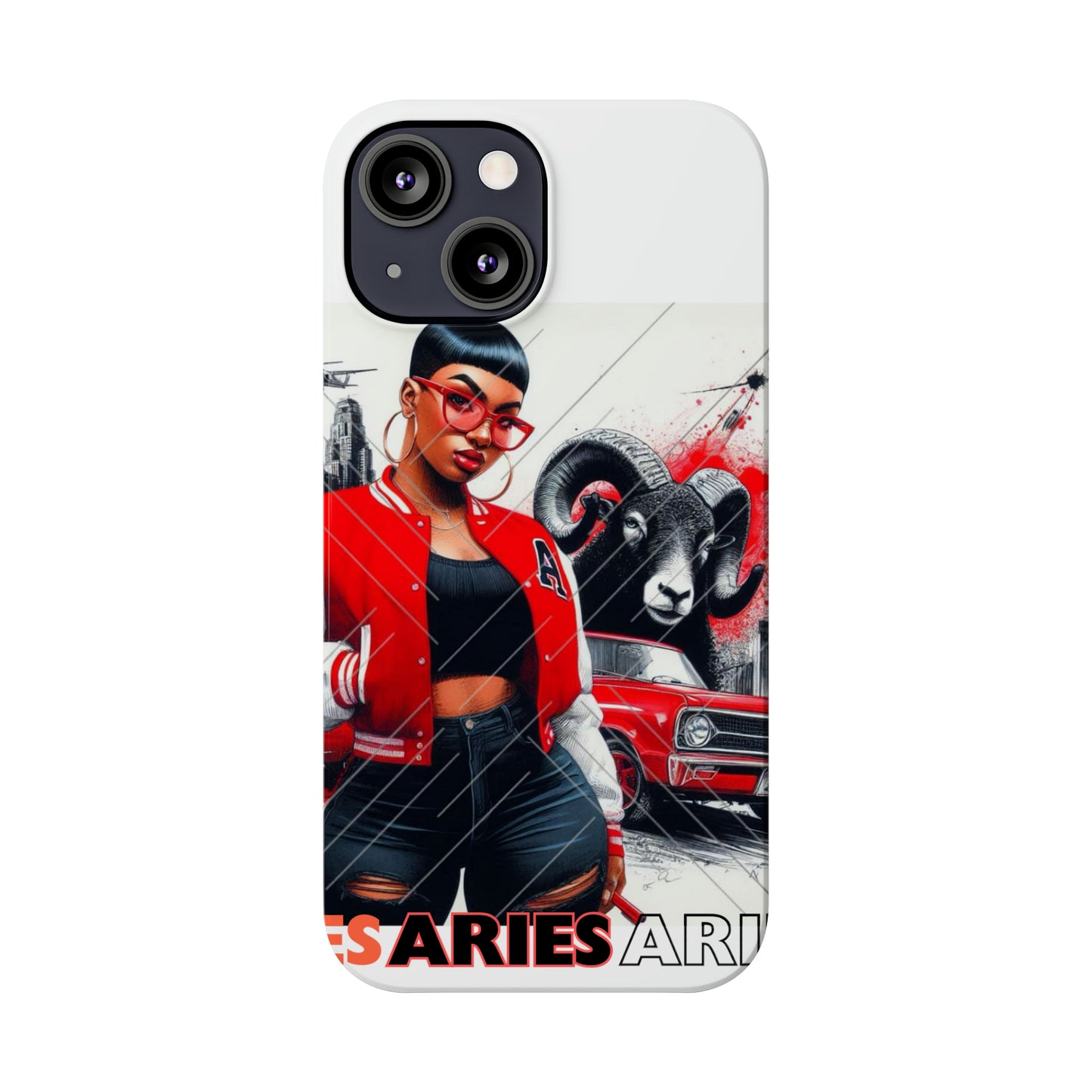 Aries white Slim Phone Cases - Phone Case