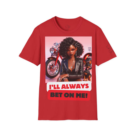 Bet on me White in Unisex Softstyle T-Shirt - Red / S - T-Shirt