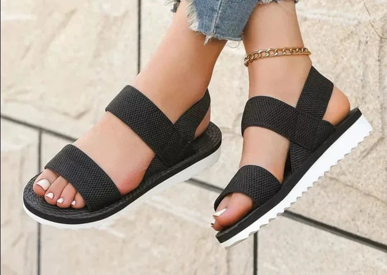 Comfortable Soft Sole Black Sandals