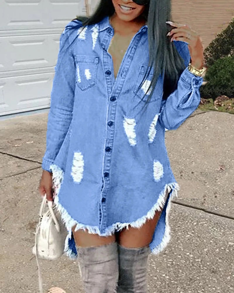 Vintage Denim oversized Top/Dress Combo