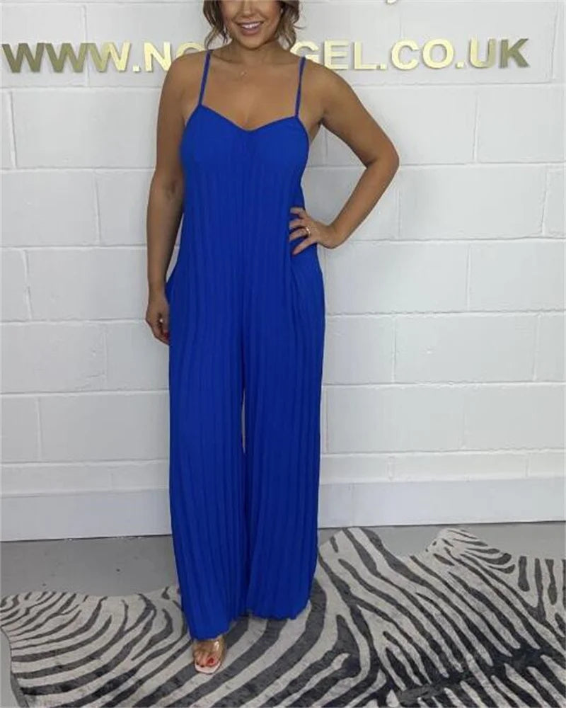 Sleeveless Pleated Jumpsuit