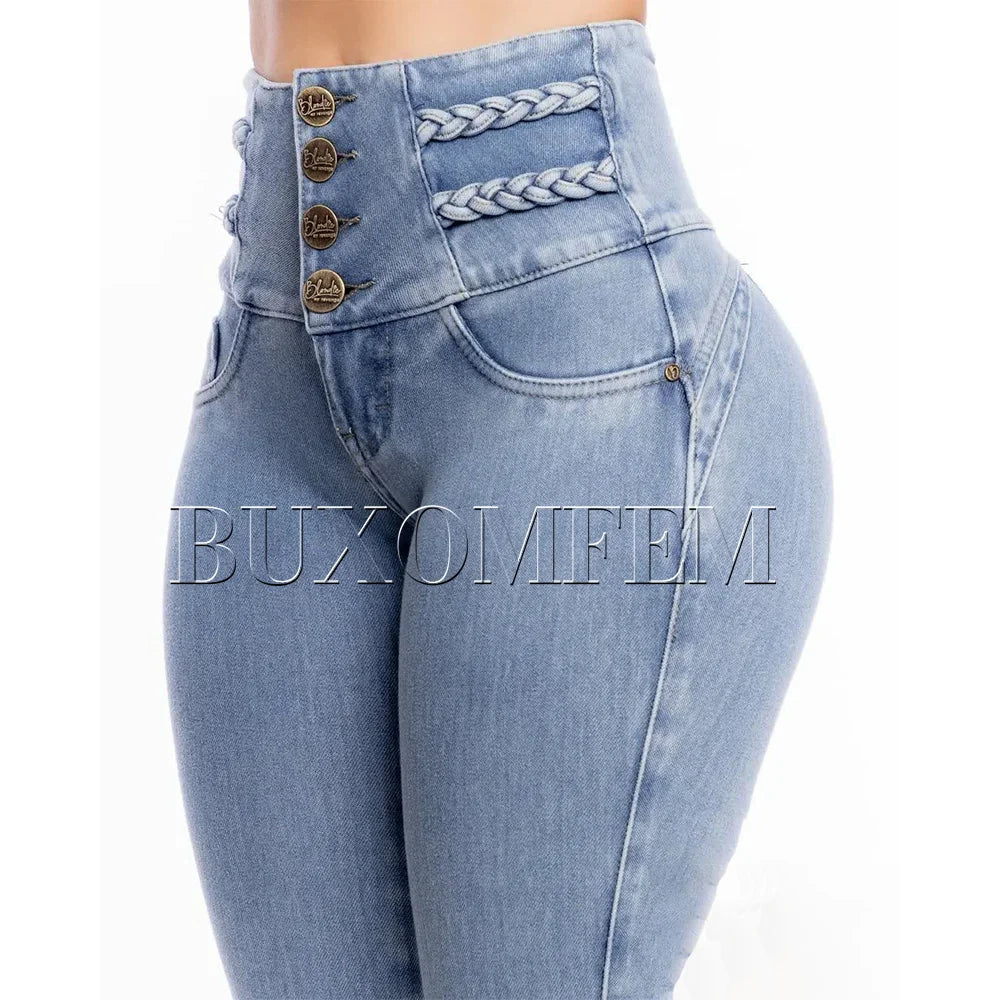 Braided Skinny Stretch Jeans - jeans