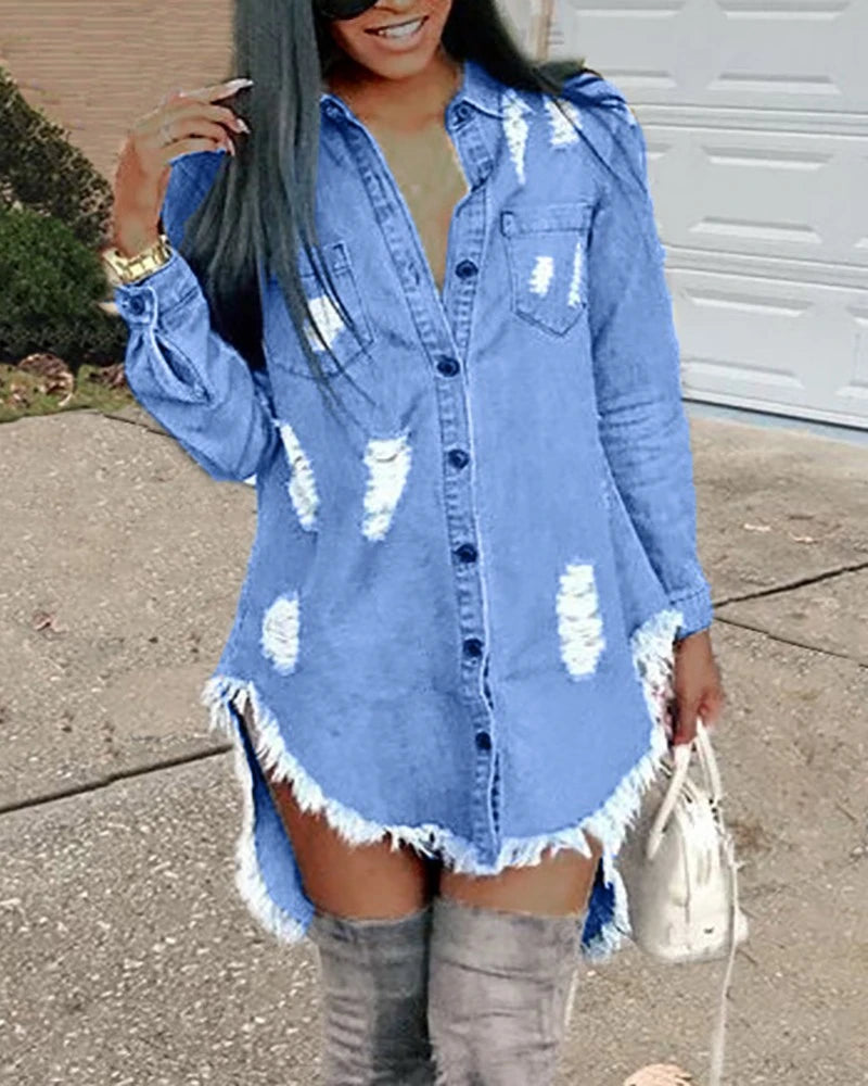 Vintage Denim oversized Top/Dress Combo