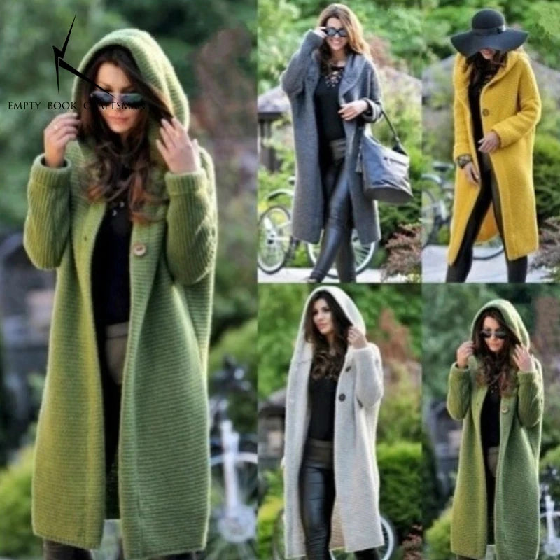 Cozy Polyester Hooded Cardigan