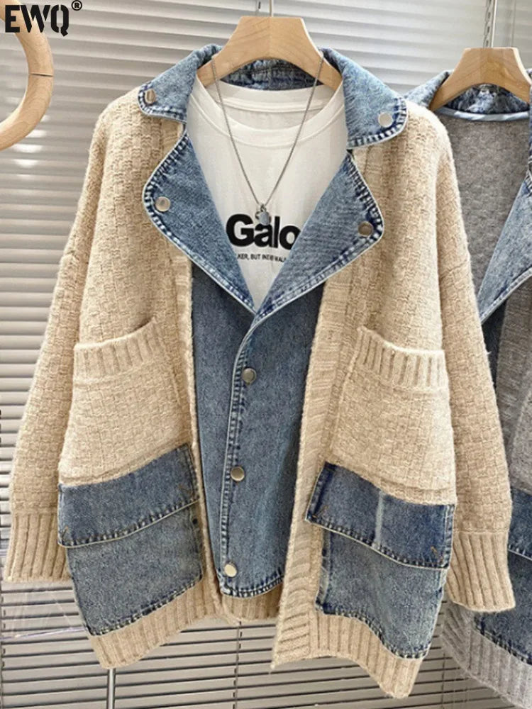 Casual Denim Knitted Jacket