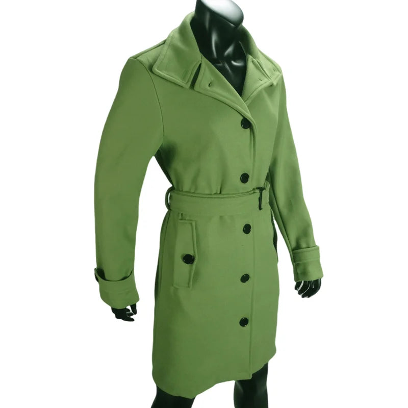 Short Polyester Trench Coat High-collar Single-breasted Jacket