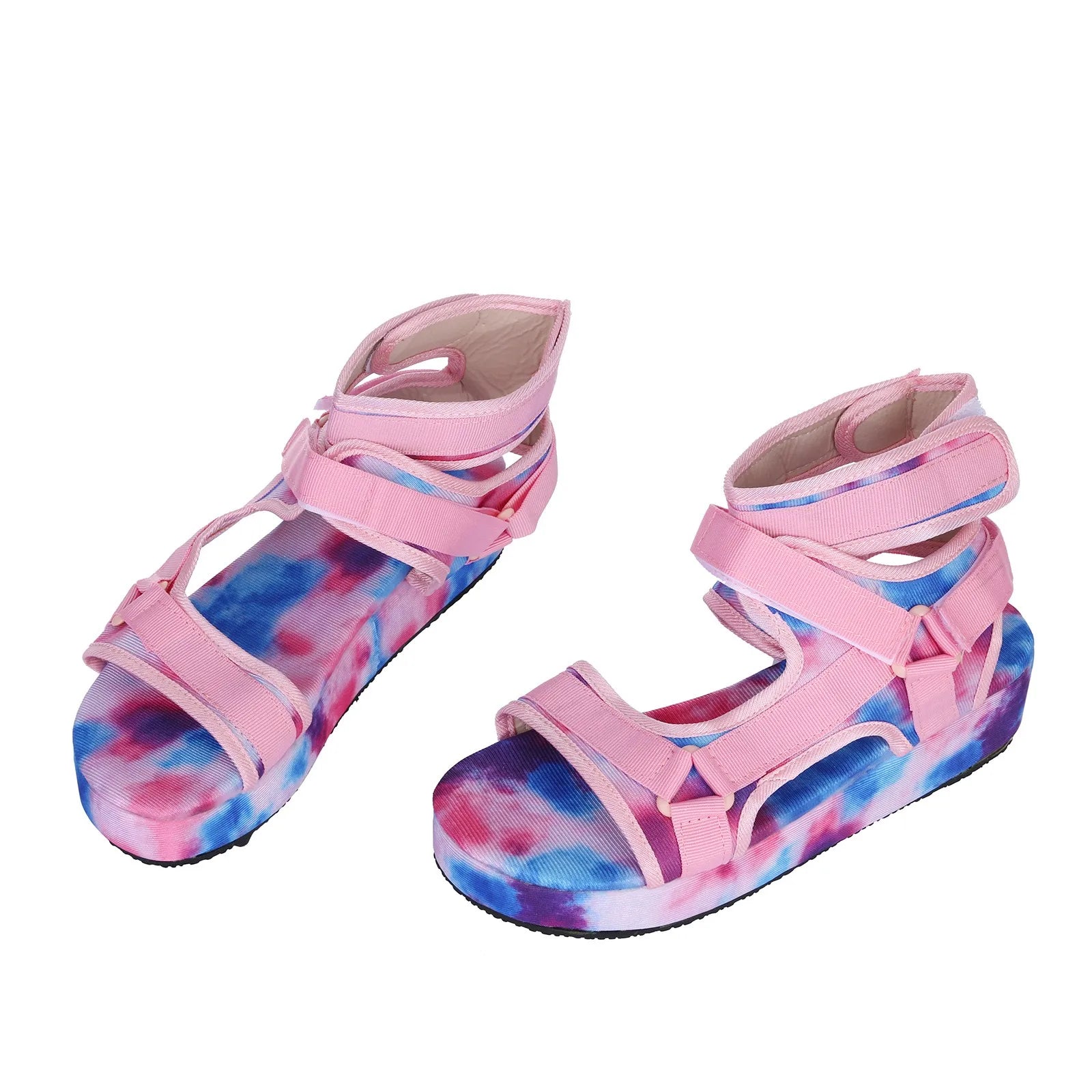 Tie Dye Platform Sandals - Pink / 39