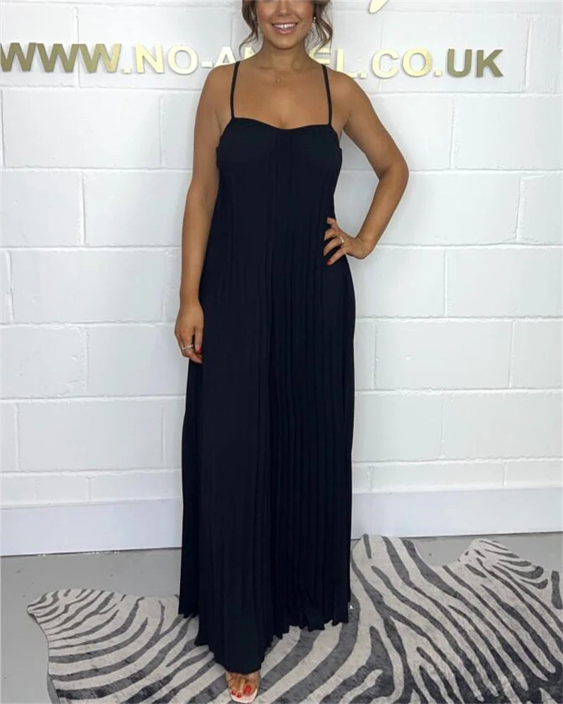 Sleeveless Pleated Jumpsuit