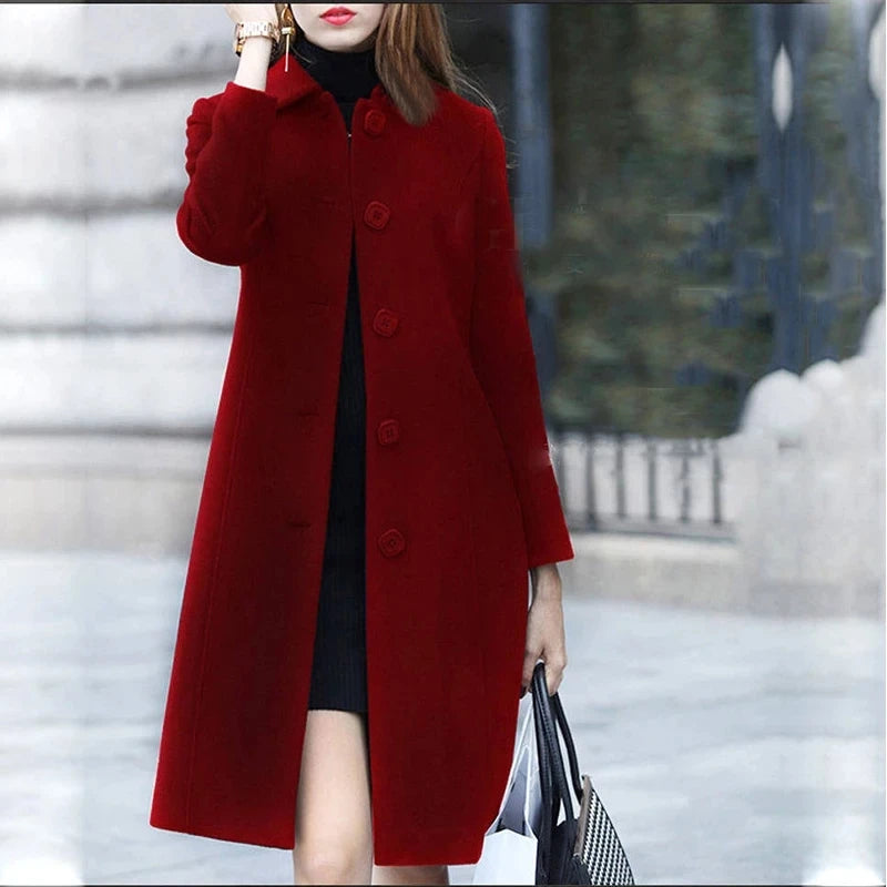 Britia Solid Wool Coat