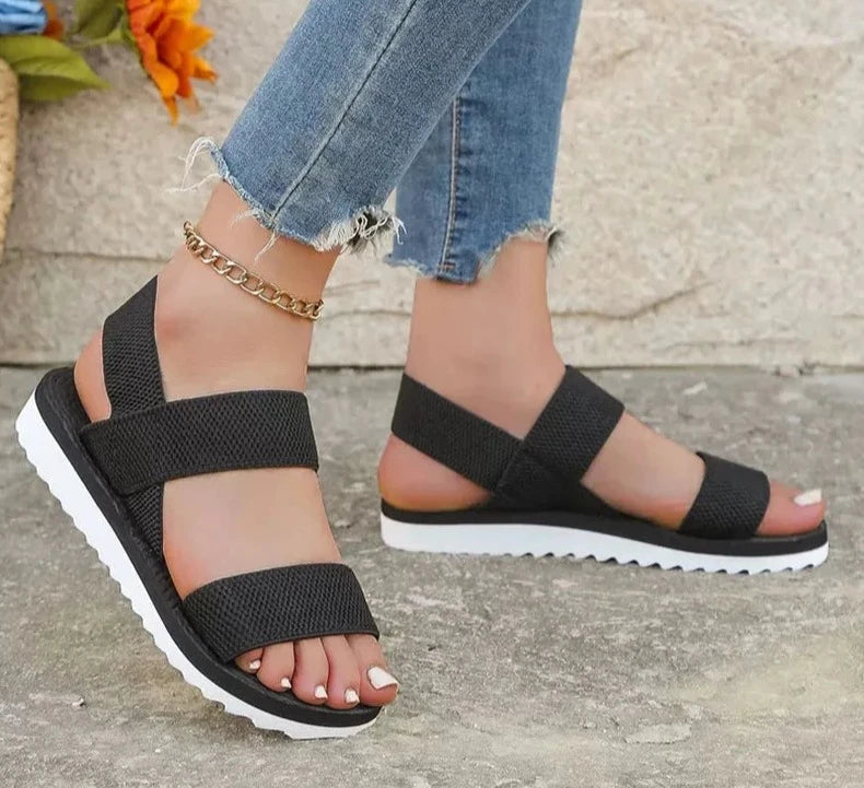 Comfortable Soft Sole Black Sandals