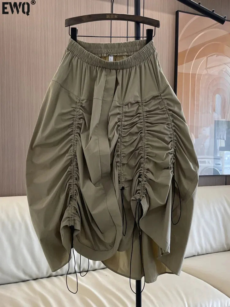 Elegant High Waist A-line Skirt