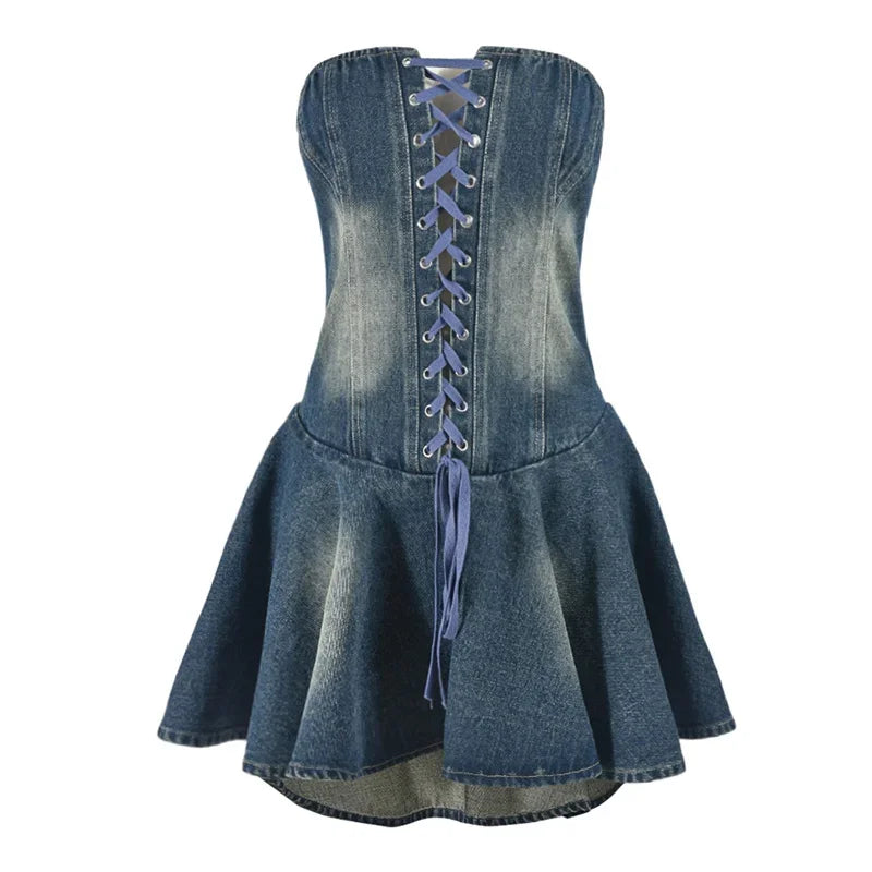 Vintage Eyelet Denim Dress