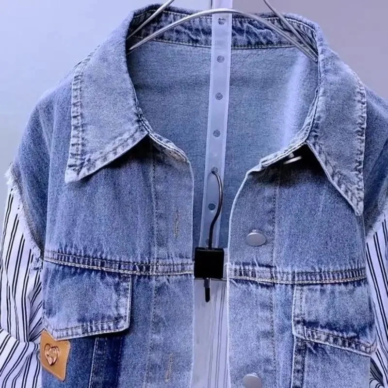 Premium Denim Distress Shirt Jacket - jacket