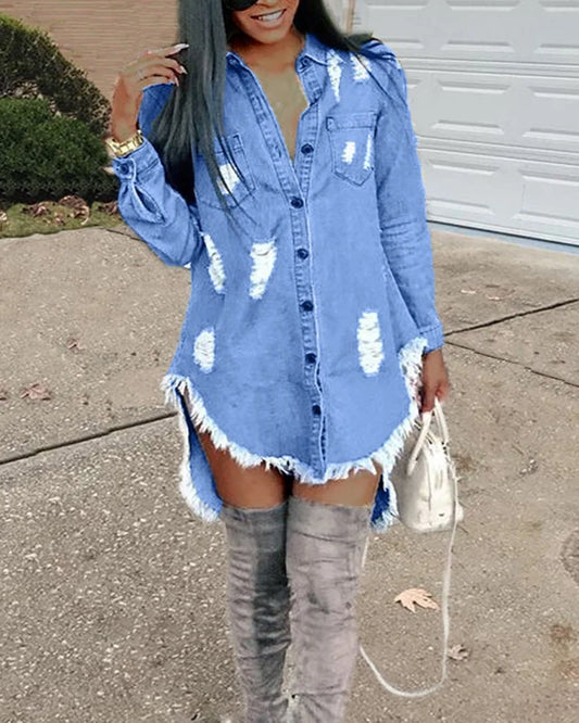 Vintage Denim oversized Top/Dress Combo