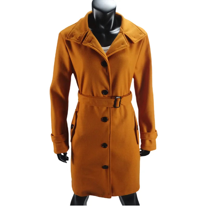 Short Polyester Trench Coat High-collar Single-breasted Jacket