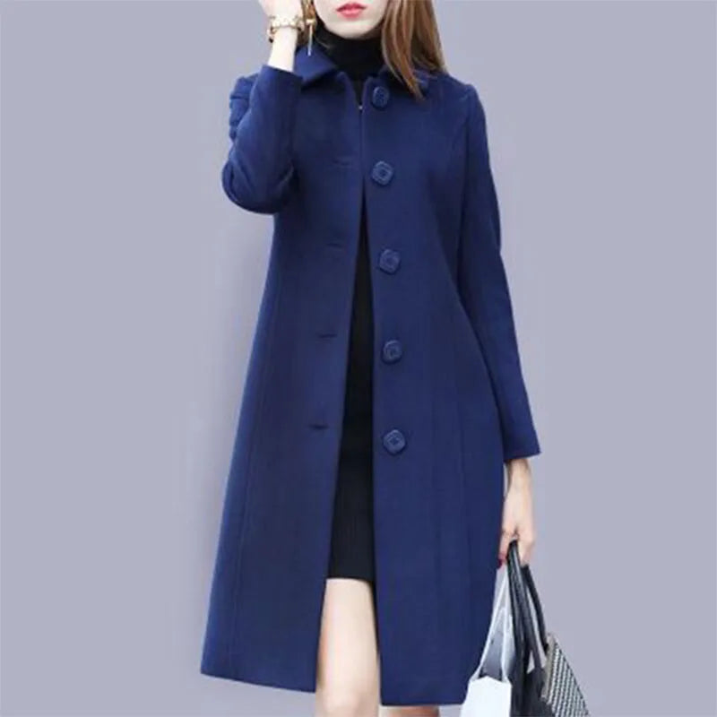 Britia Solid Wool Coat