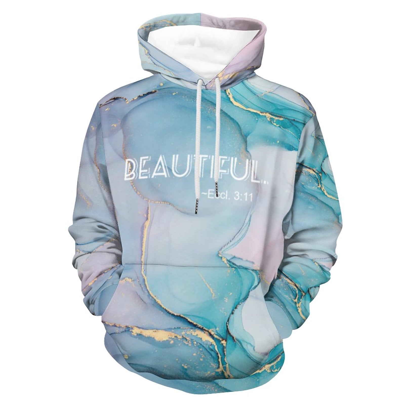 Beautiful Marble Graphic Hoodie - Beautiful / S